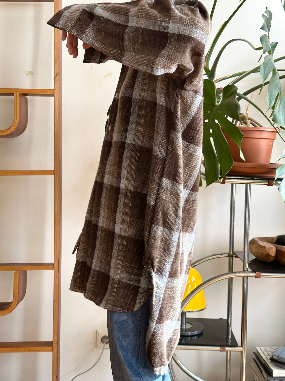 80s wool blend plaid grandpa shirt