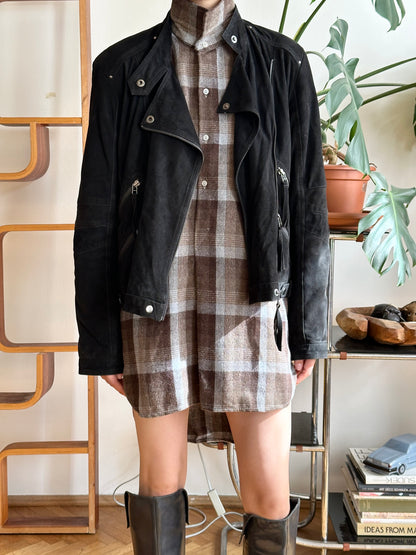 90s black suede jacket