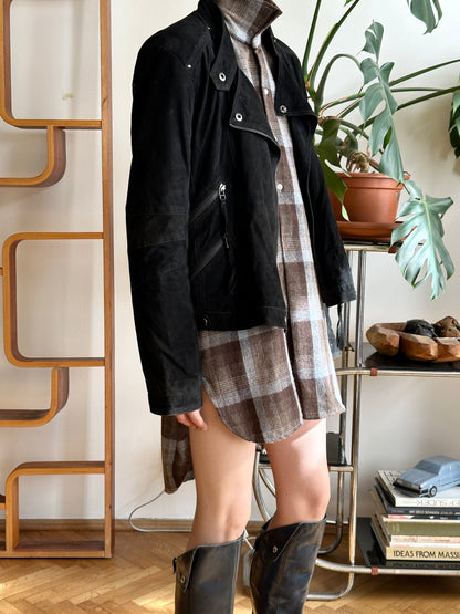 90s black suede jacket