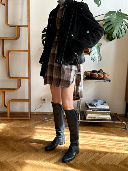 90s black suede jacket