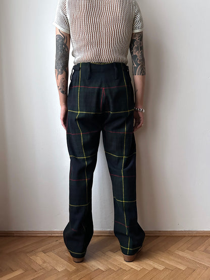 1980s British hunting check trousers - w25-33