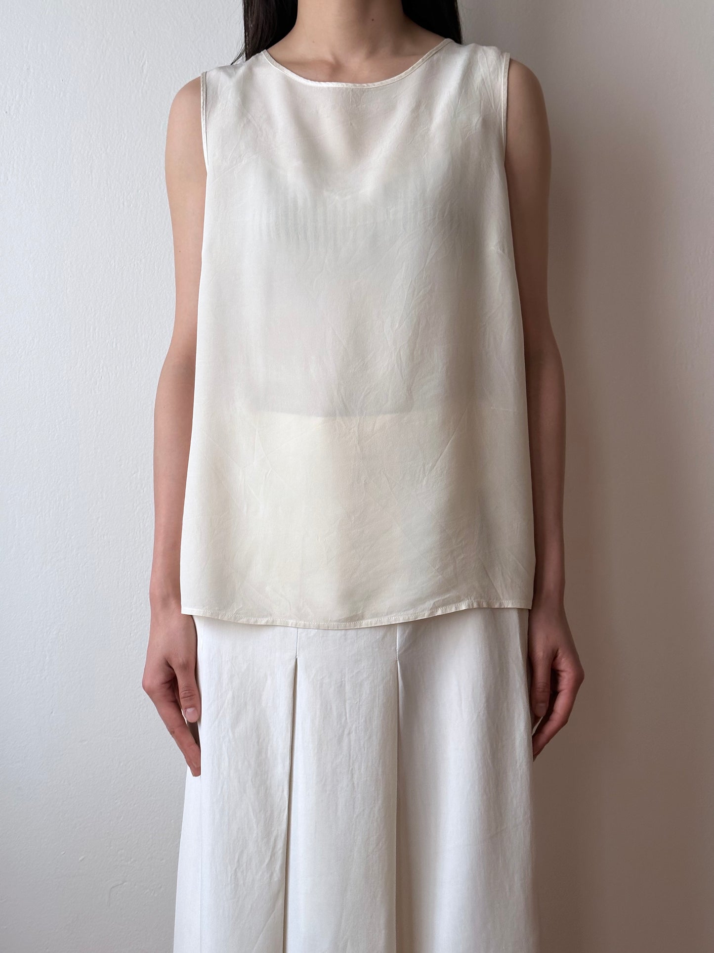 silk ecru tank