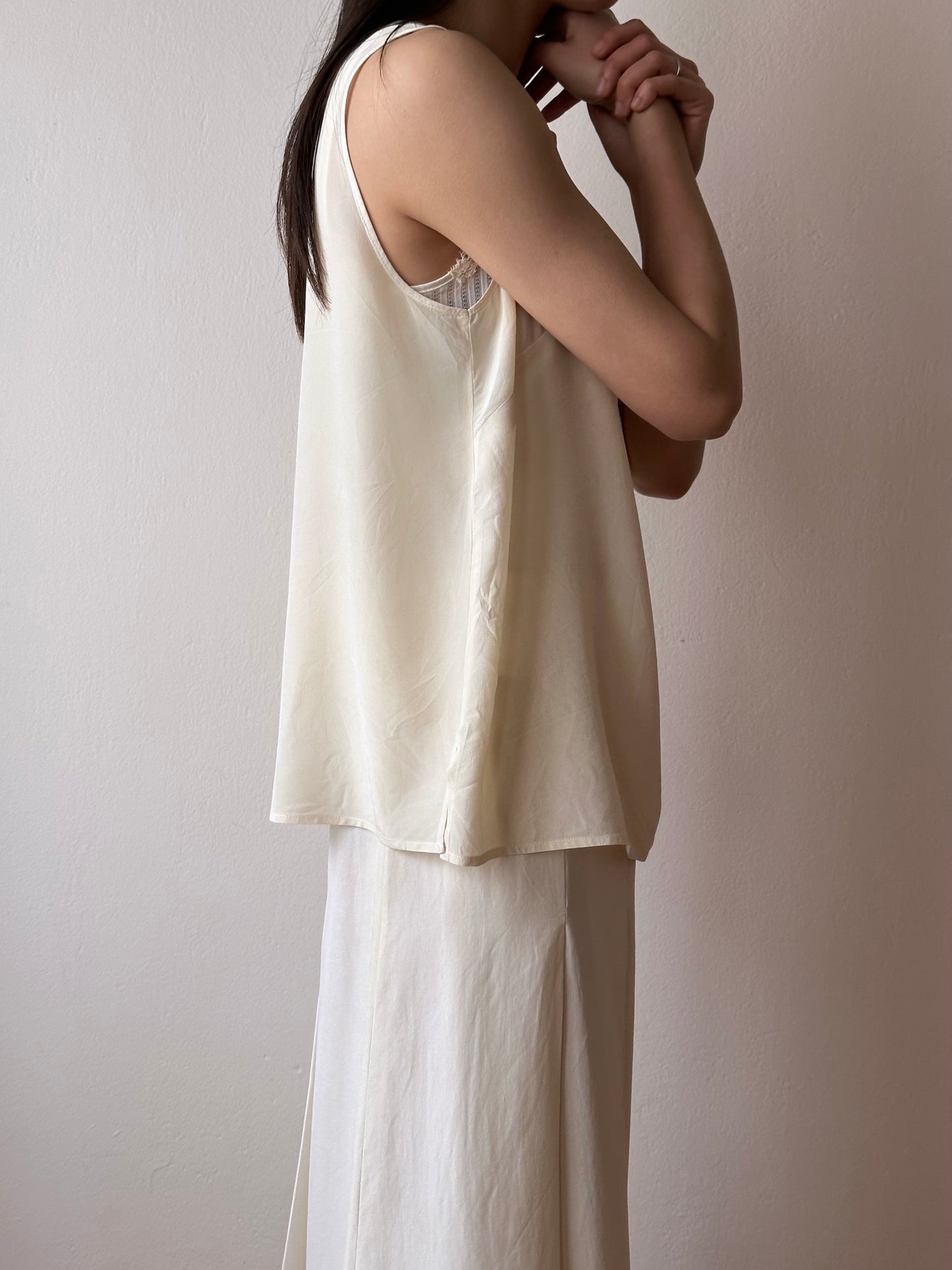 silk ecru tank
