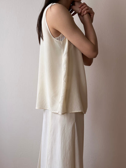 silk ecru tank