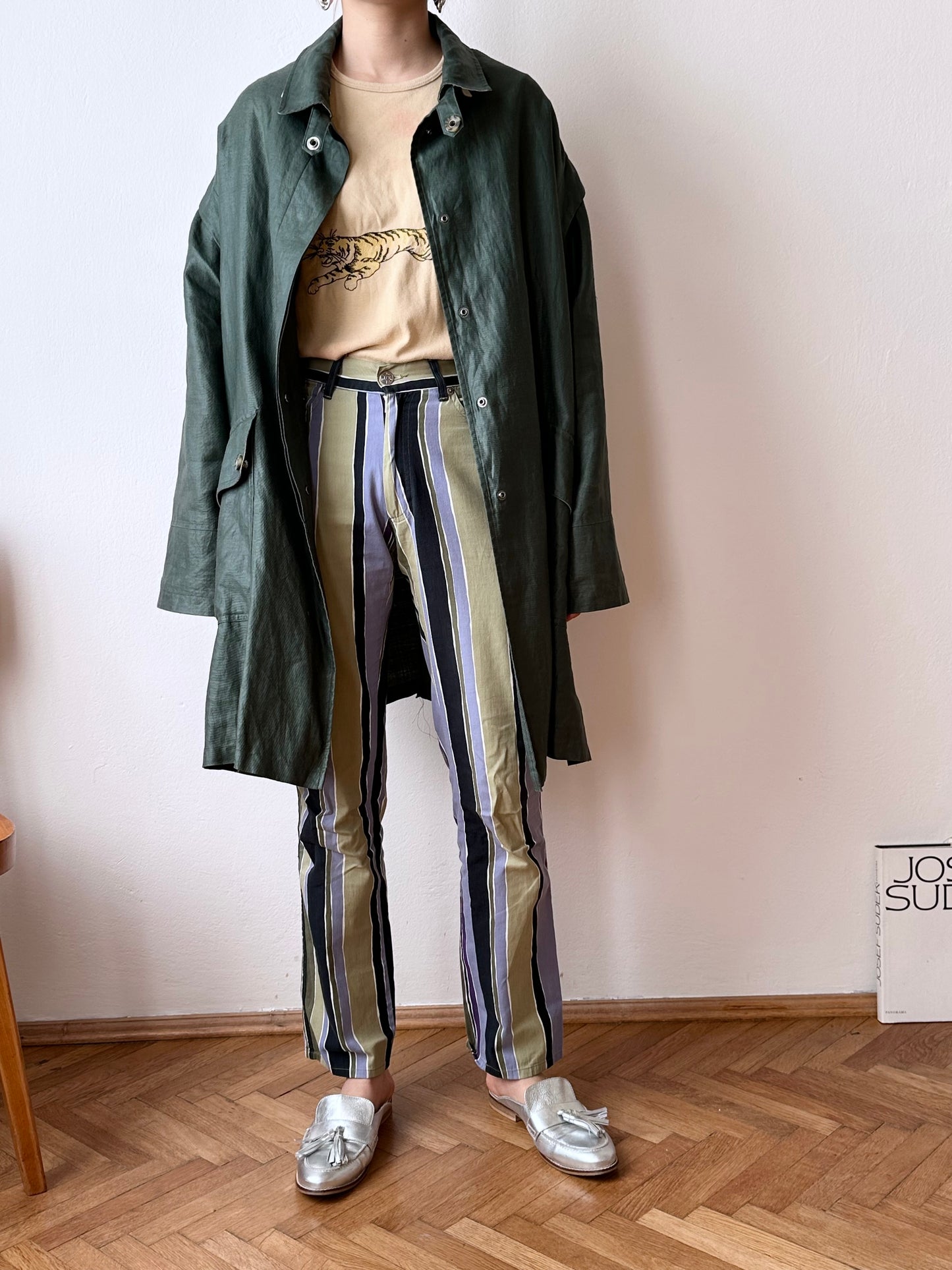 Ramie forest green spring coat