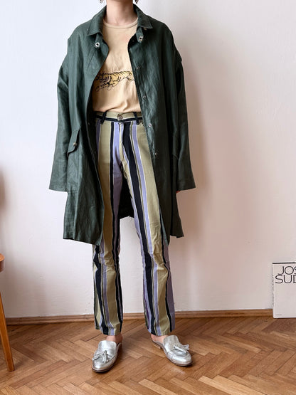 Ramie forest green spring coat