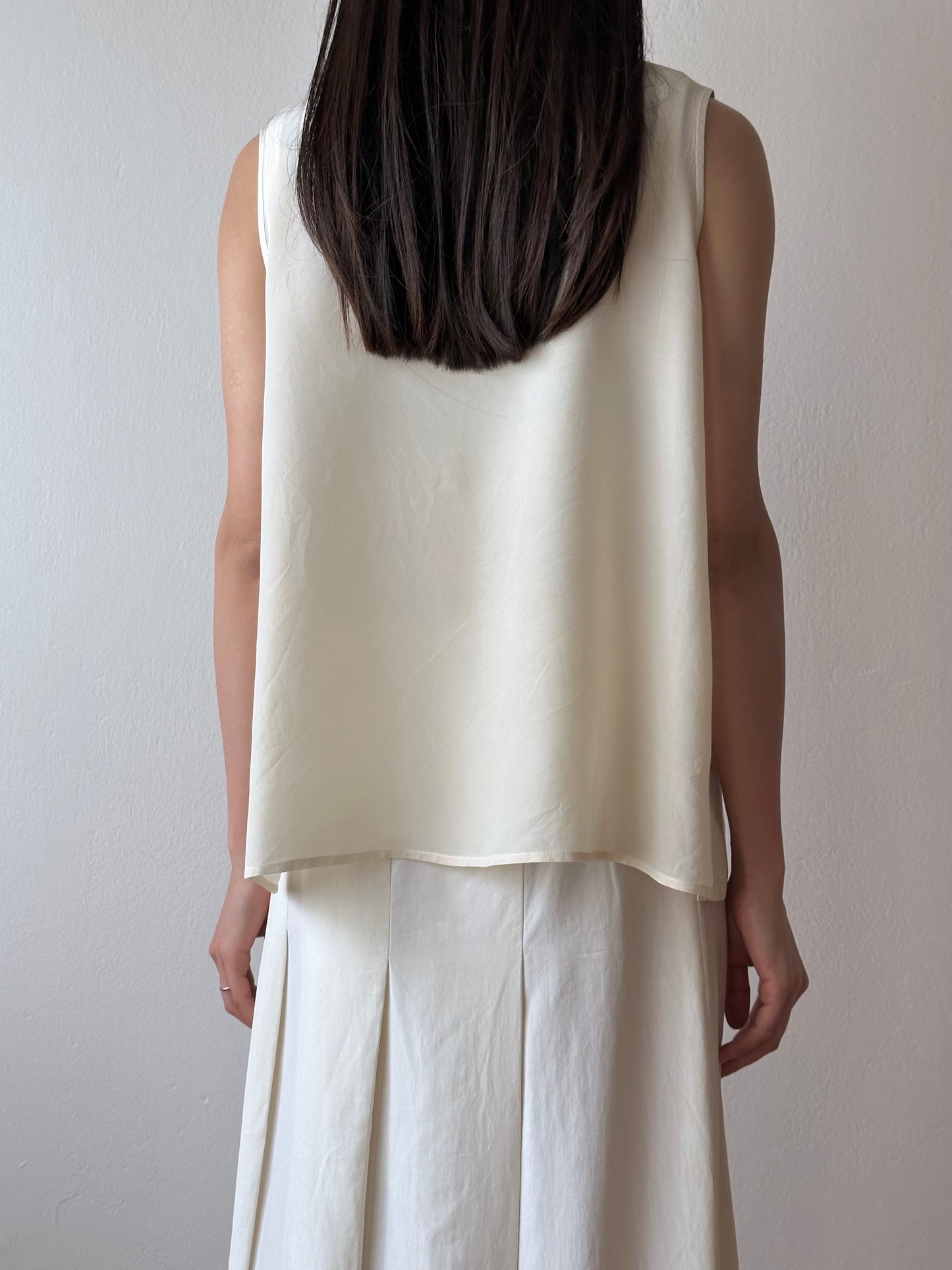 silk ecru tank