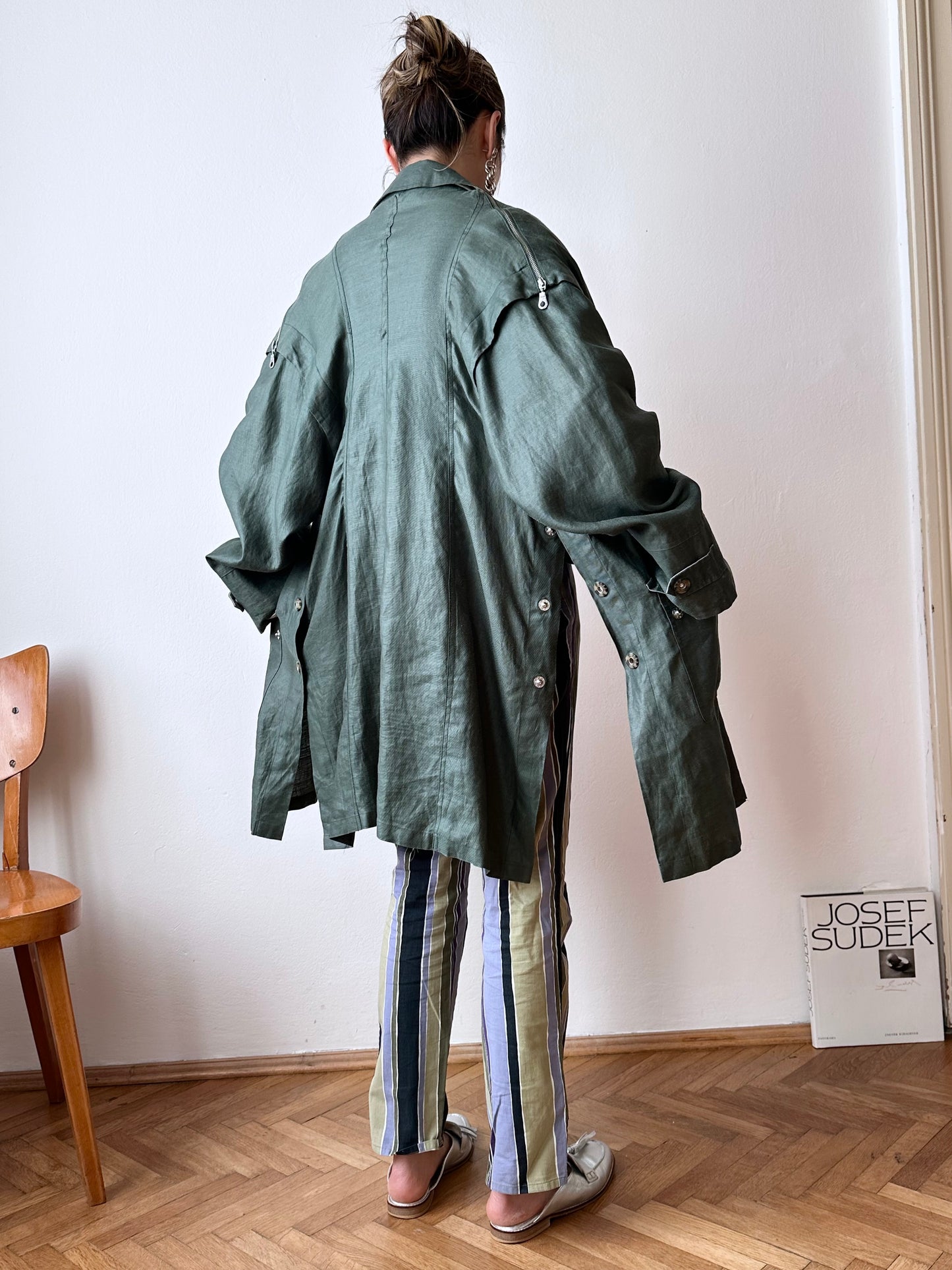 Ramie forest green spring coat