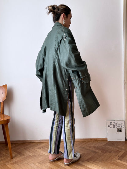 Ramie forest green spring coat