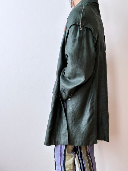 Ramie forest green spring coat