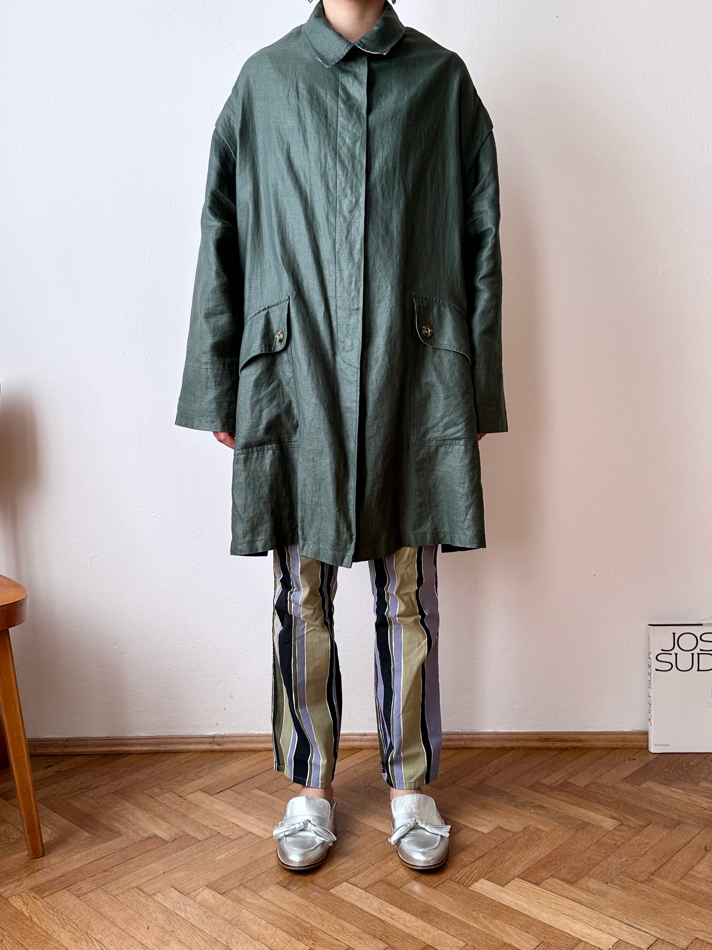 Ramie forest green spring coat