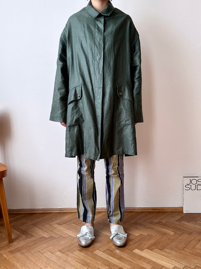 Ramie forest green spring coat