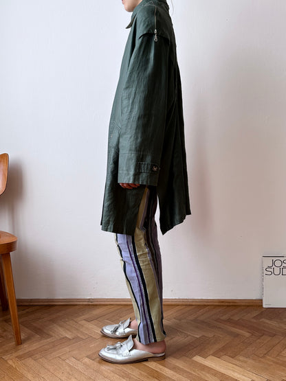 Ramie forest green spring coat