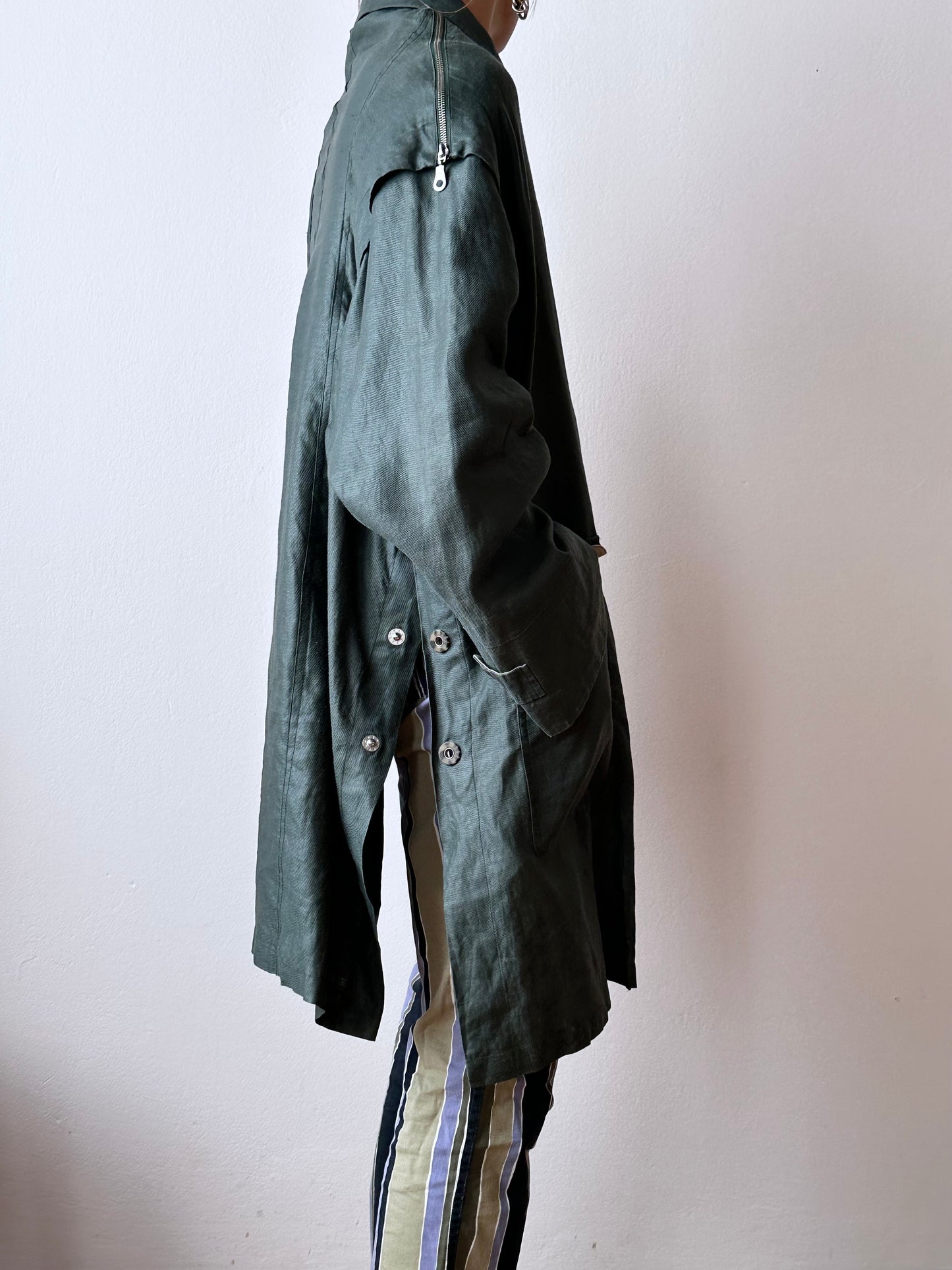 Ramie forest green spring coat