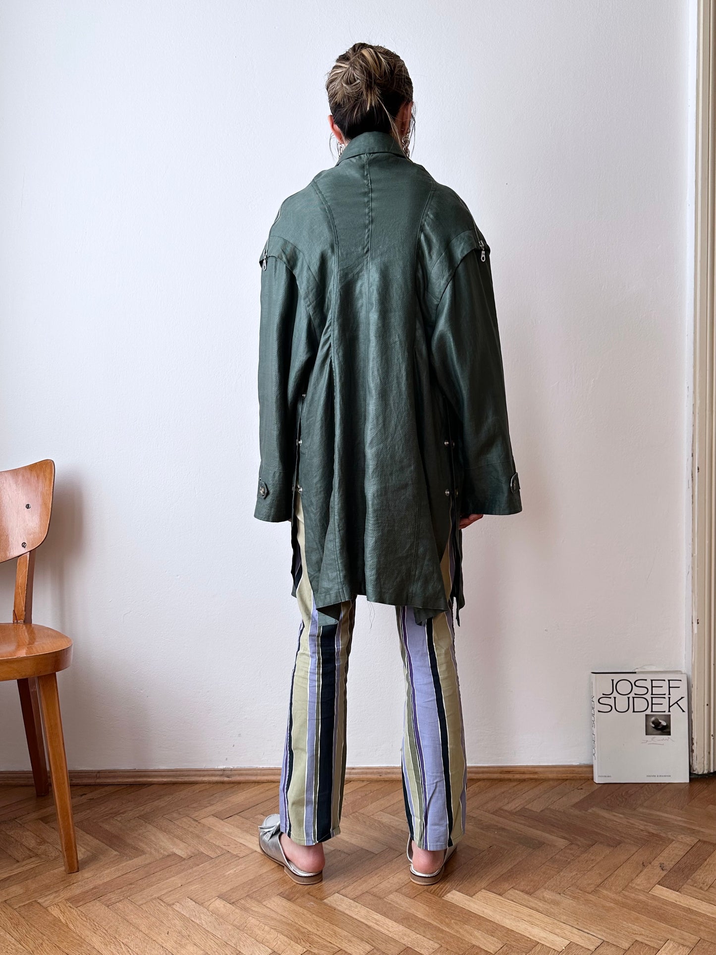 Ramie forest green spring coat