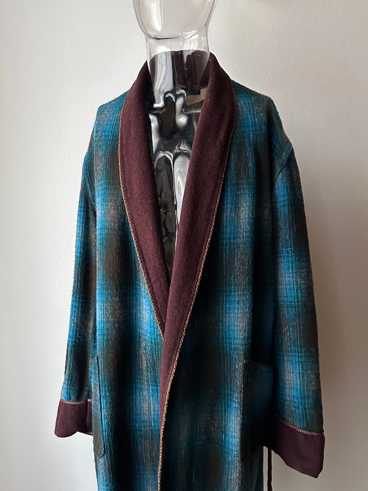 60's オンブレ ガウン wool nightgown Vintage Toto Praha Vintage clothing store Antique shop 60年代 プラハ 古着屋 シャドーチェック ユーロ古着 ユーロヴィンテージ  ヨーロッパ古着 古着卸 