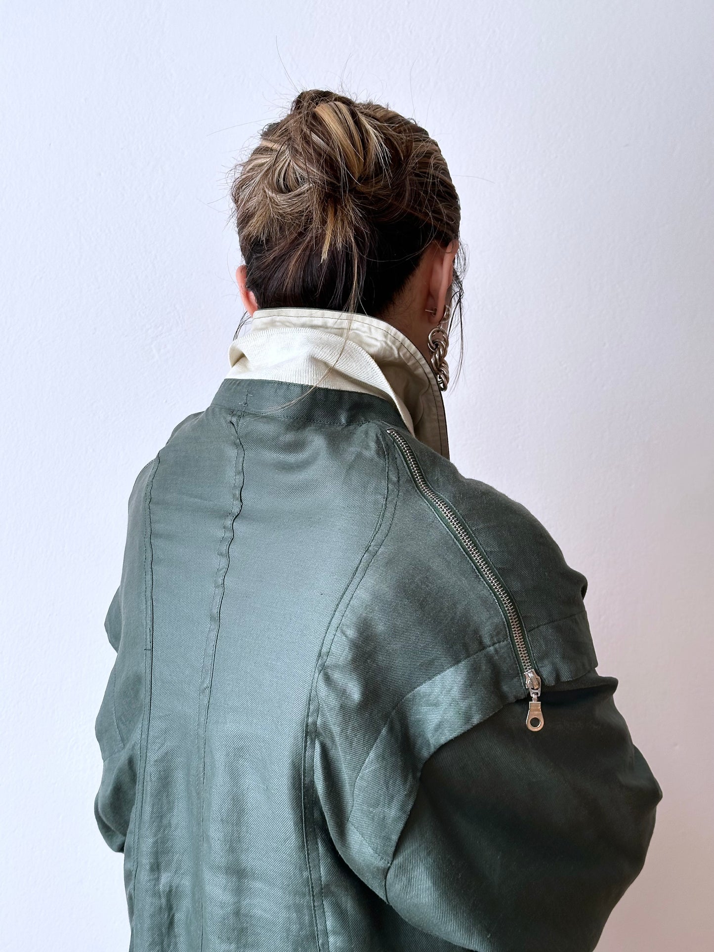 Ramie forest green spring coat