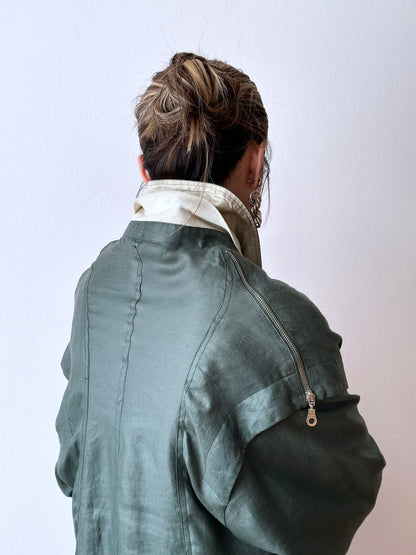 Ramie forest green spring coat