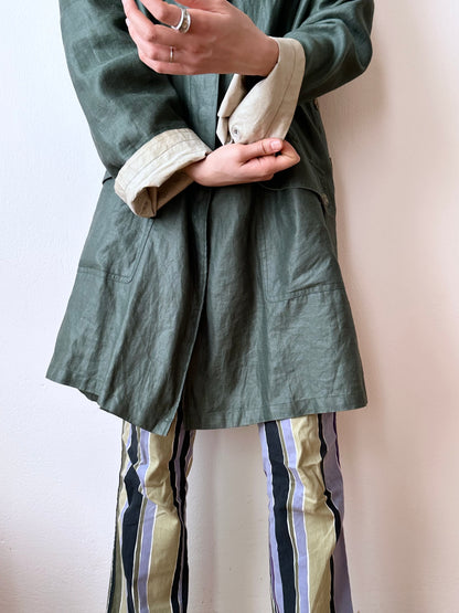 Ramie forest green spring coat