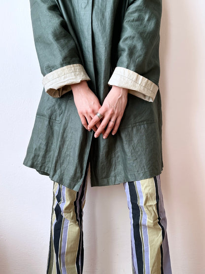 Ramie forest green spring coat