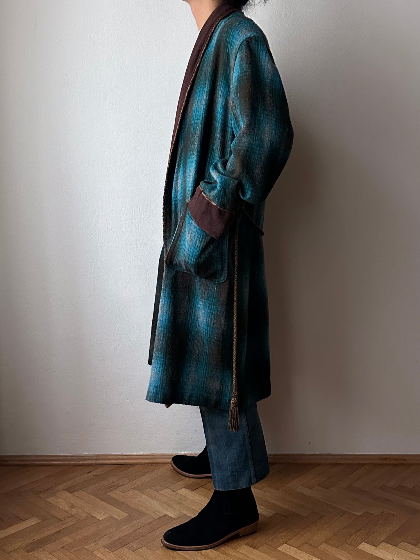 60's オンブレ ガウン wool nightgown Vintage Toto Praha Vintage clothing store Antique shop 60年代 プラハ 古着屋 シャドーチェック ユーロ古着 ユーロヴィンテージ  ヨーロッパ古着 古着卸 