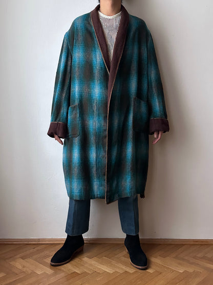 60's オンブレ ガウン wool nightgown Vintage Toto Praha Vintage clothing store Antique shop 60年代 プラハ 古着屋 シャドーチェック ユーロ古着 ユーロヴィンテージ  ヨーロッパ古着 古着卸 