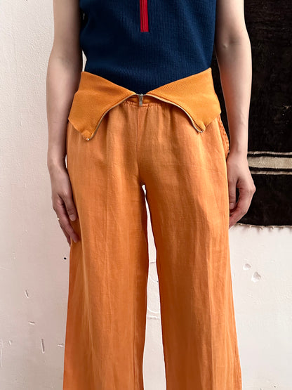 Italy lib waist linen trouser