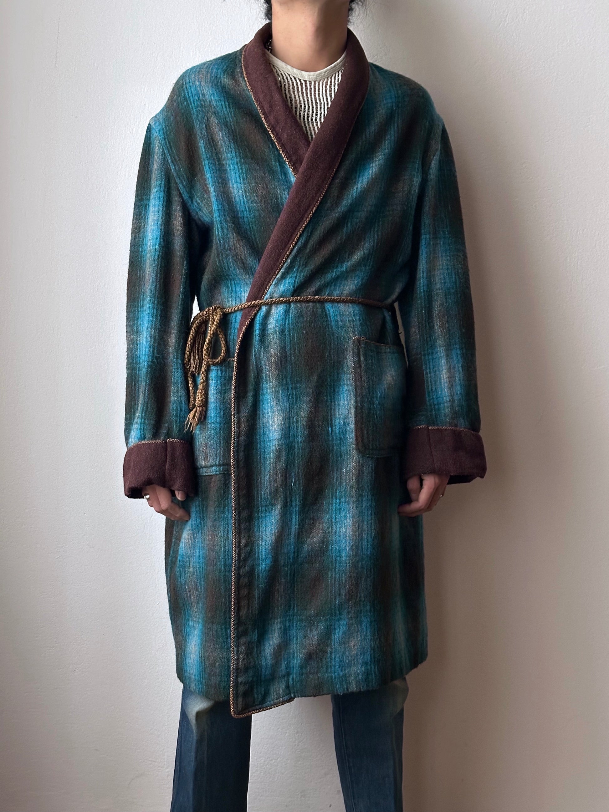 60's オンブレ ガウン wool nightgown Vintage Toto Praha Vintage clothing store Antique shop 60年代 プラハ 古着屋 シャドーチェック ユーロ古着 ユーロヴィンテージ  ヨーロッパ古着 古着卸 