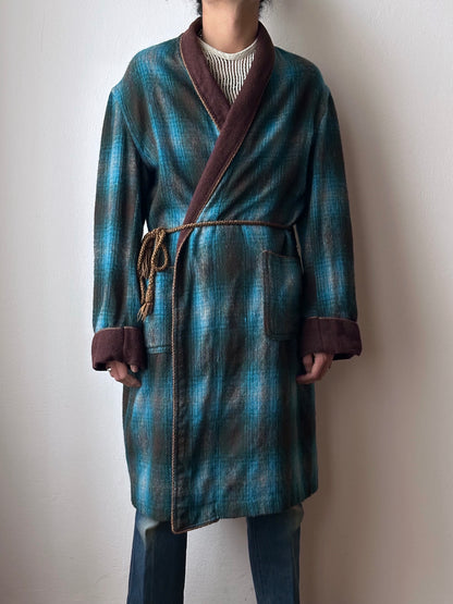 60's オンブレ ガウン wool nightgown Vintage Toto Praha Vintage clothing store Antique shop 60年代 プラハ 古着屋 シャドーチェック ユーロ古着 ユーロヴィンテージ  ヨーロッパ古着 古着卸 