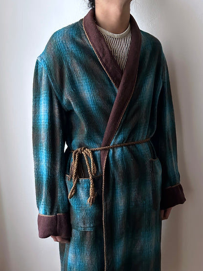 60's オンブレ ガウン wool nightgown Vintage Toto Praha Vintage clothing store Antique shop 60年代 プラハ 古着屋 シャドーチェック ユーロ古着 ユーロヴィンテージ  ヨーロッパ古着 古着卸 