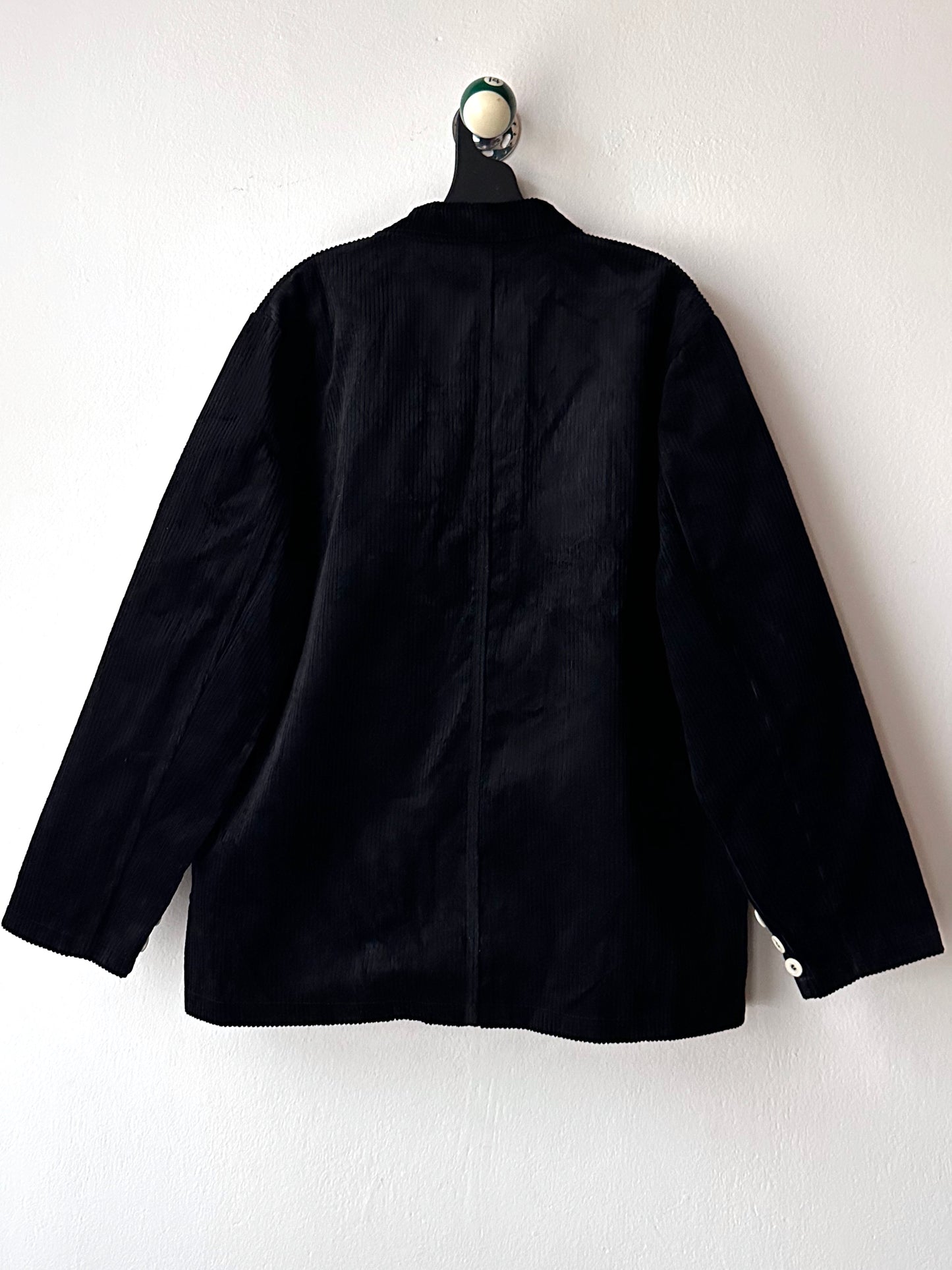 German black corduroy double-breasted jacket