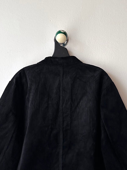 German black corduroy double-breasted jacket
