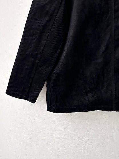 German black corduroy double-breasted jacket