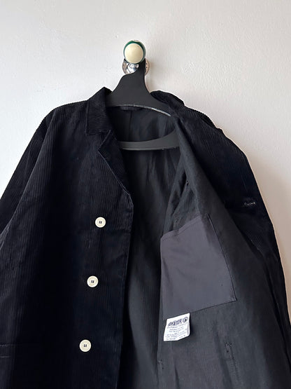 German black corduroy double-breasted jacket