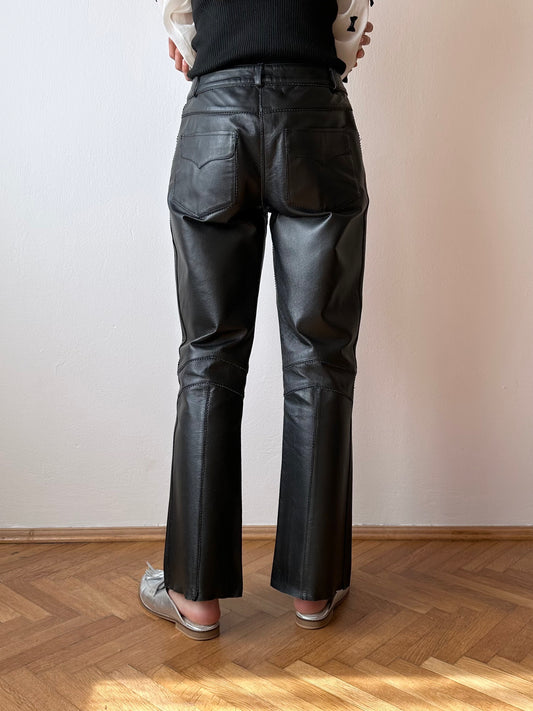 90's leather wide trouser