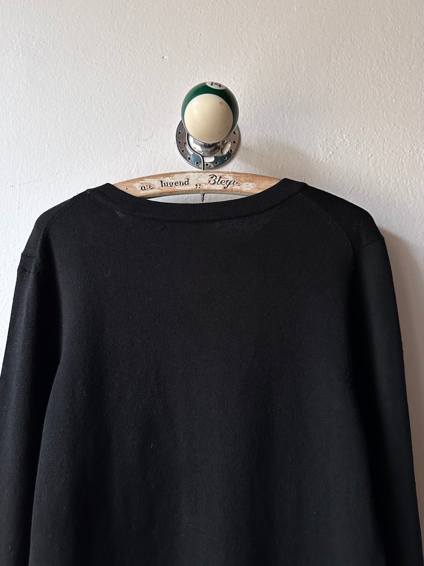 silk cashmere cotton black, mesh cuffs