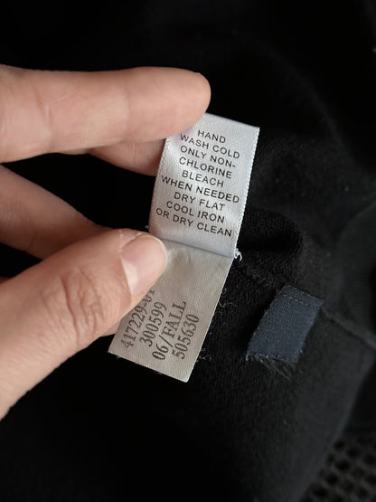 silk cashmere cotton black, mesh cuffs