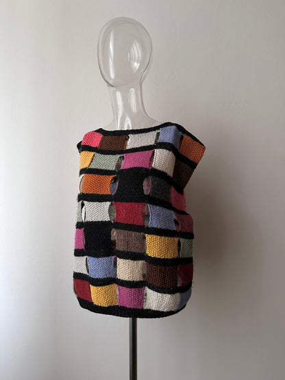 Handmade knit panel vest