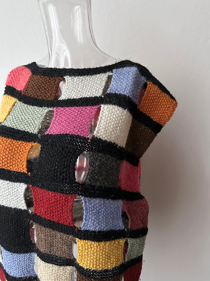 Handmade knit panel vest