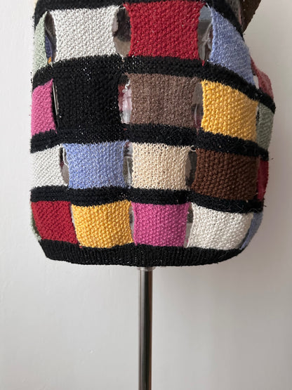 Handmade knit panel vest