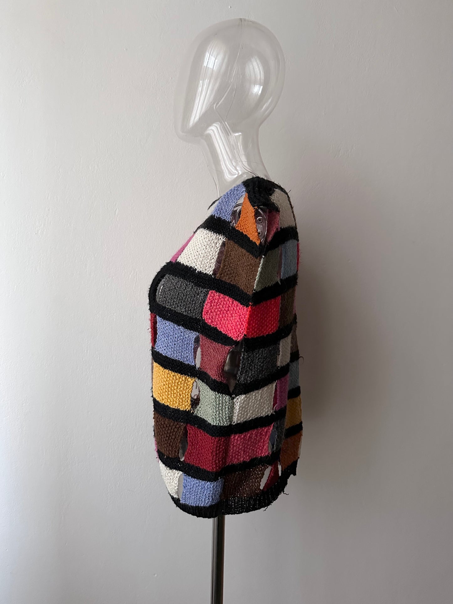 Handmade knit panel vest