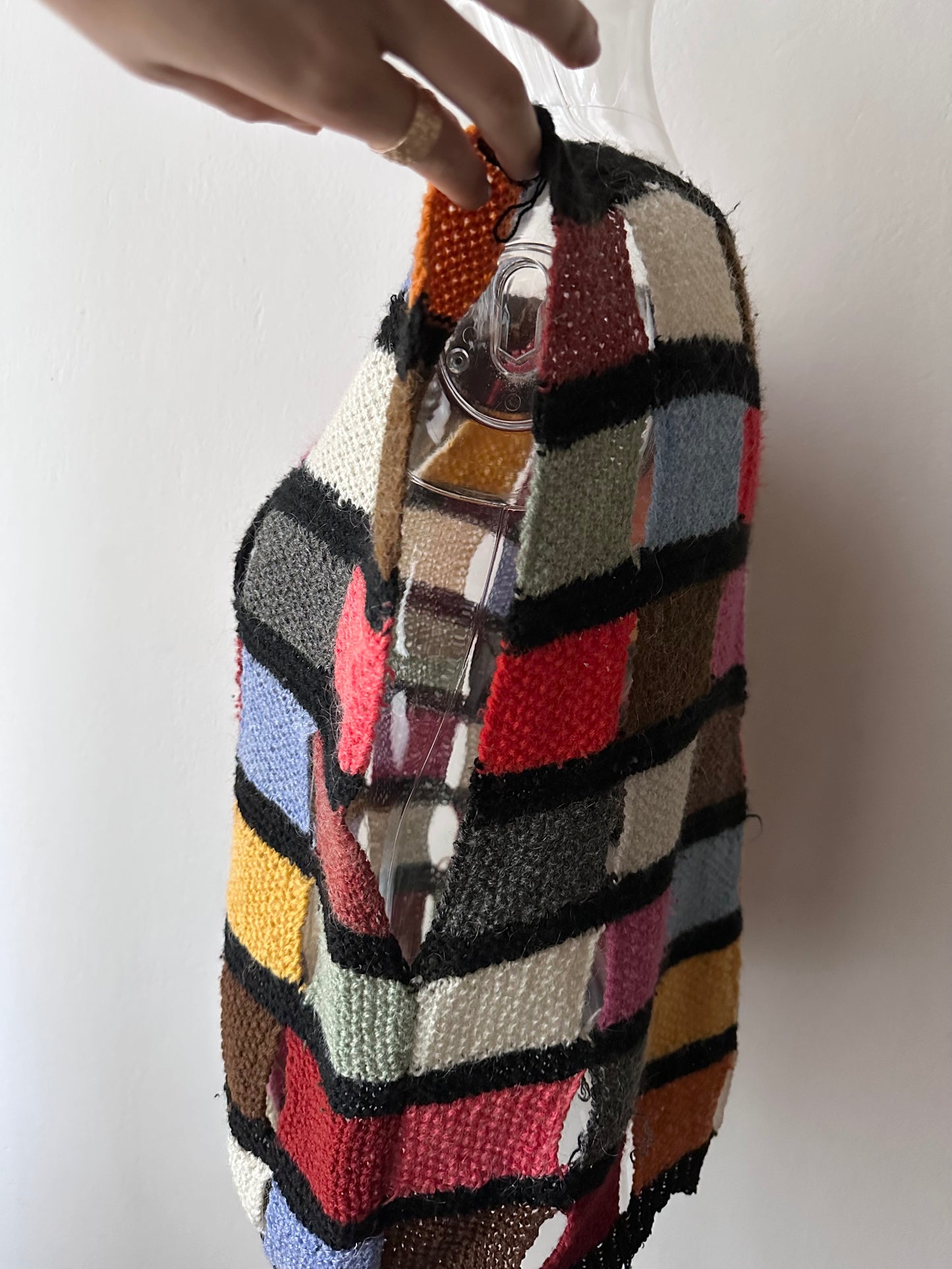 Handmade knit panel vest