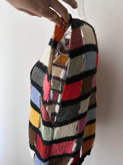 Handmade knit panel vest