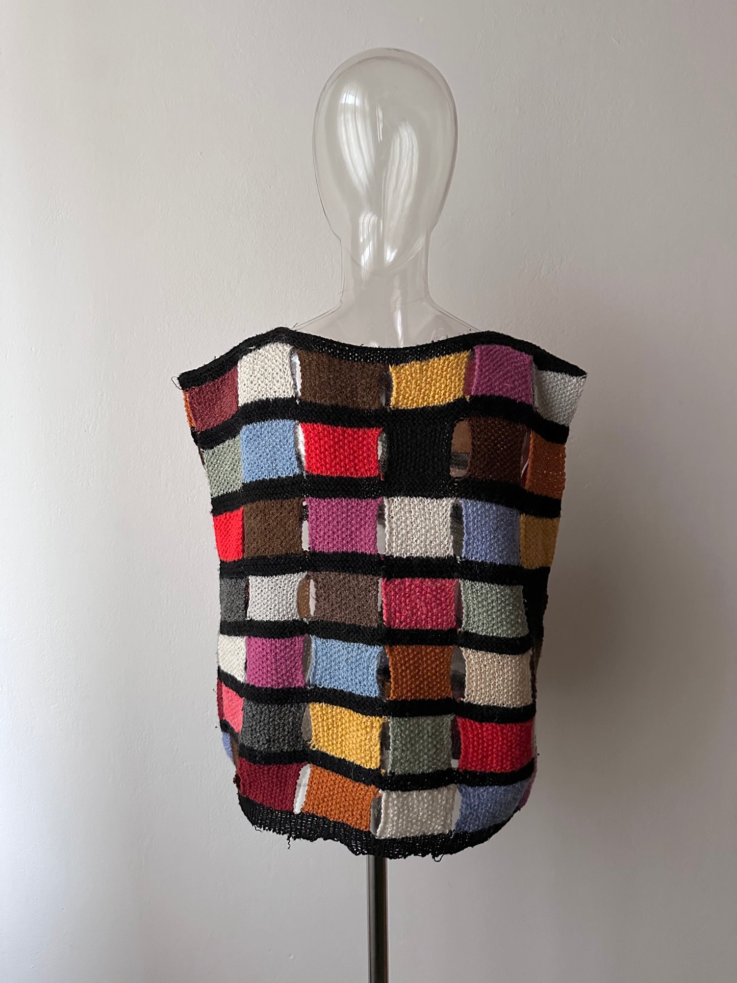 Handmade knit panel vest
