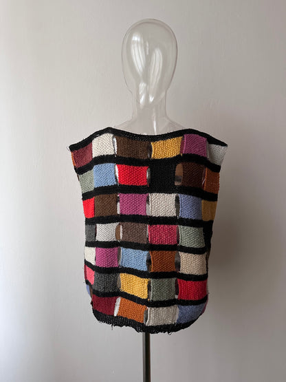Handmade knit panel vest