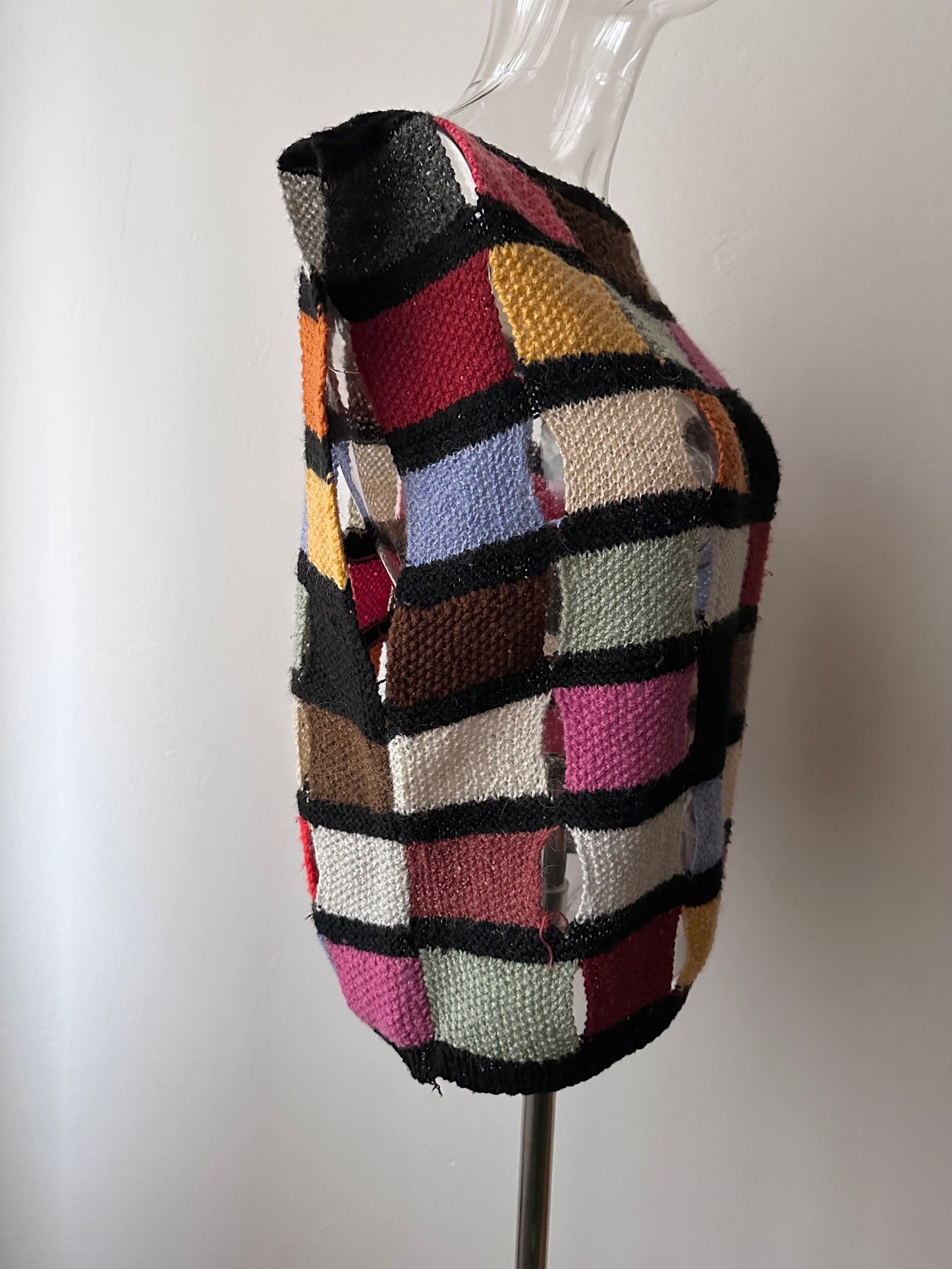 Handmade knit panel vest