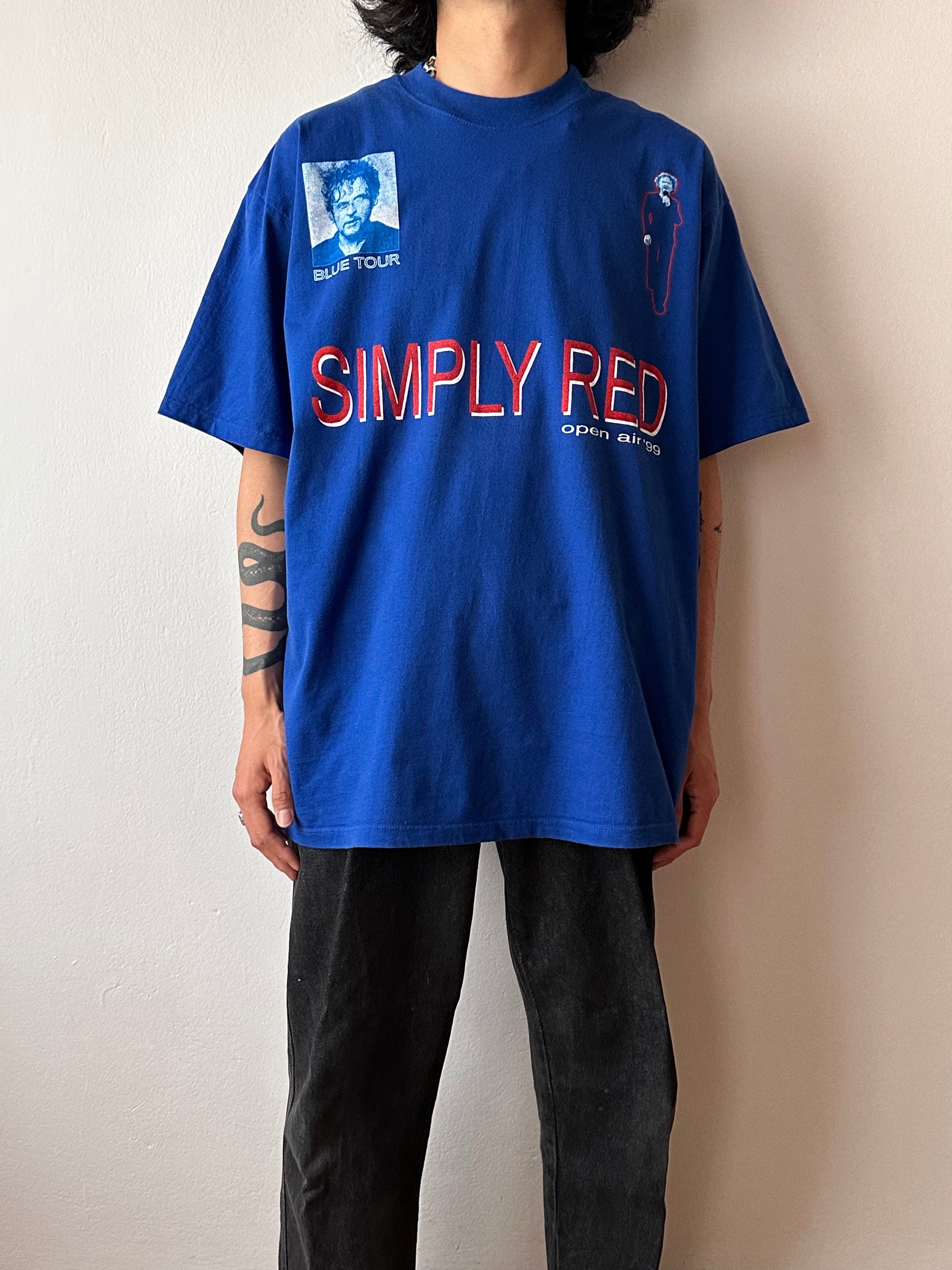 1999 SIMPLY RED Blue tour 90's 90年代 シンプリーレッド Band T-shirt Tee バンド Tシャツ バンT Vintage ヴィンテージ ユーロ古着 ヨーロッパ古着 プラハ 古着屋 Praha Prague Vintage store