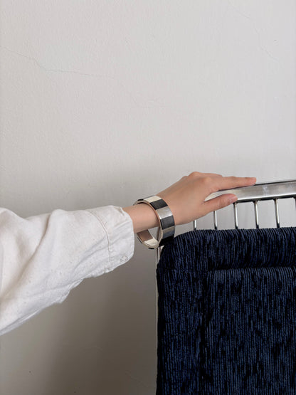 black and silver striped bangle