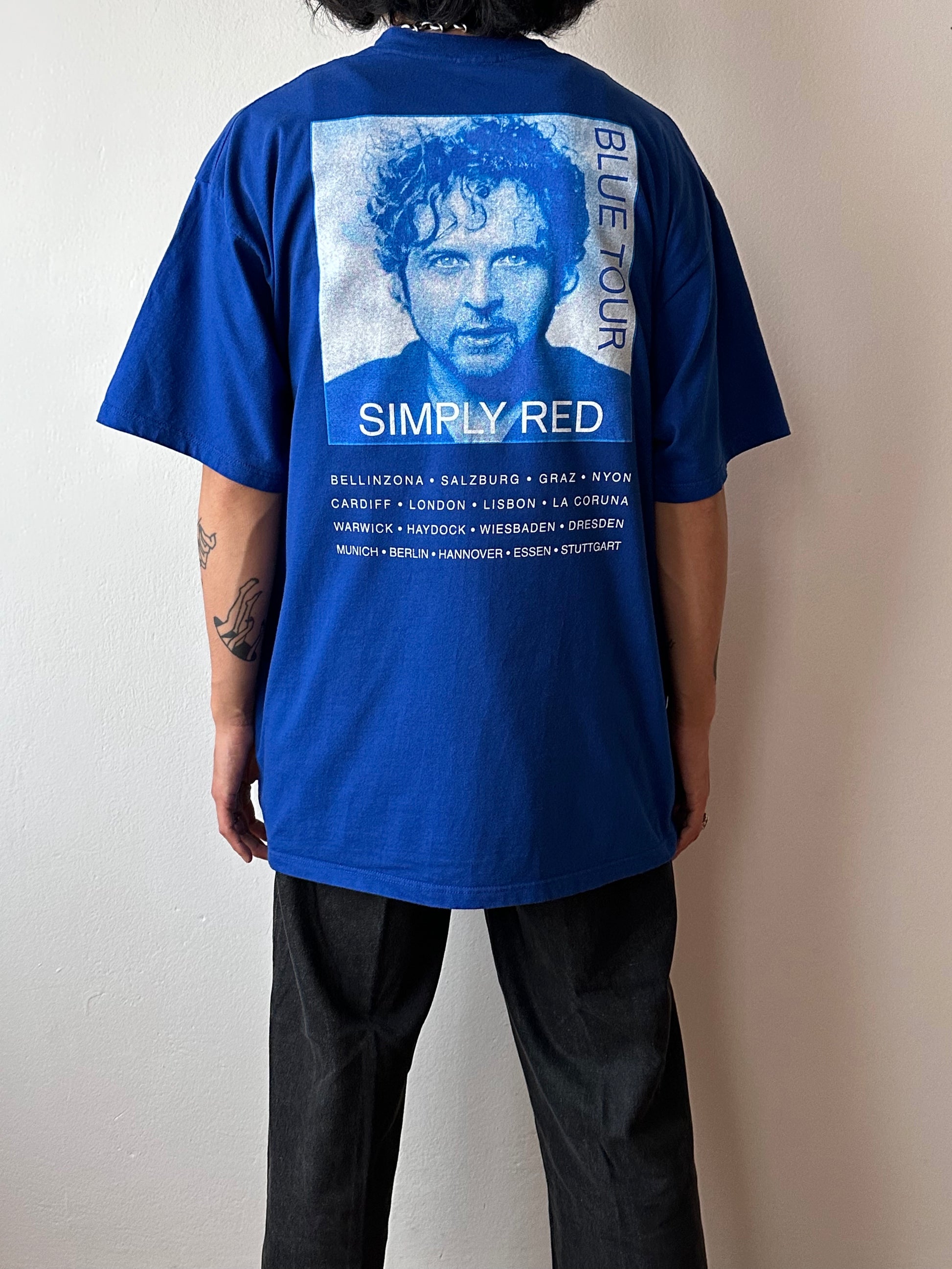 1999 SIMPLY RED Blue tour 90's 90年代 シンプリーレッド Band T-shirt Tee バンド Tシャツ バンT Vintage ヴィンテージ ユーロ古着 ヨーロッパ古着 プラハ 古着屋 Praha Prague Vintage store