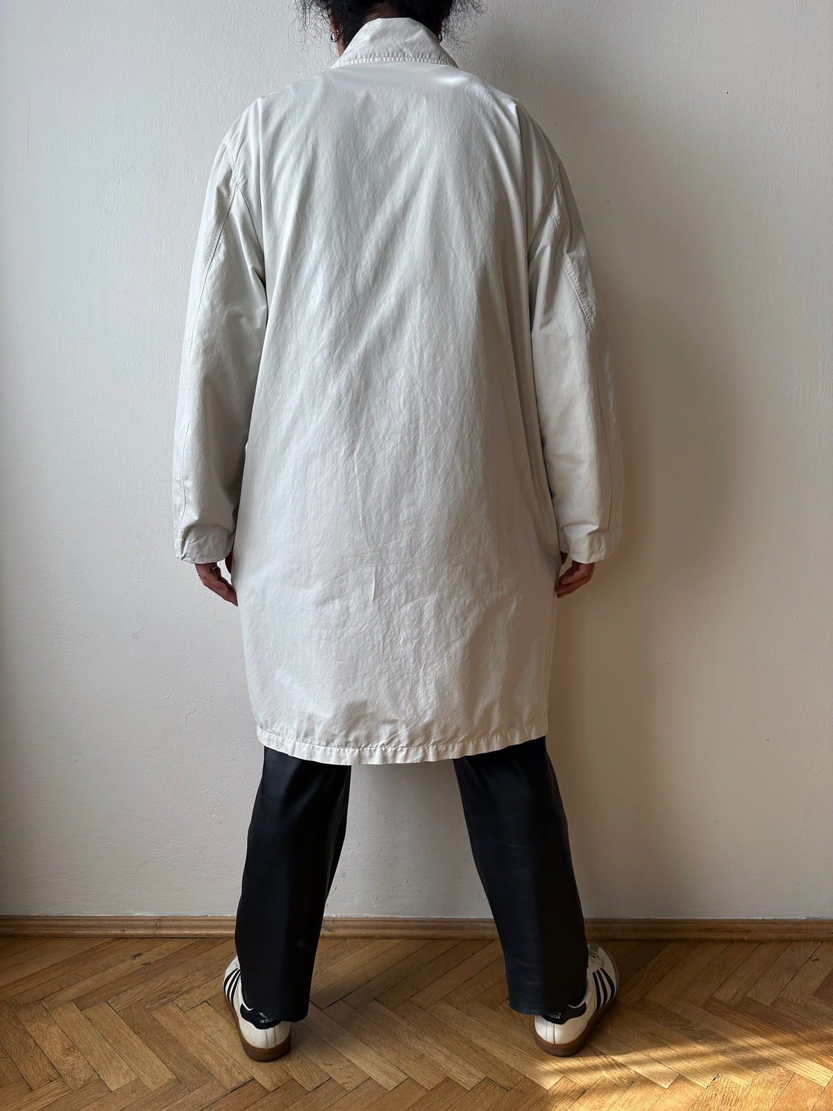 C.P. Company SS'00 2000's 2000年代 Massimo Osti マッシモオスティ Made in Italy イタリア製 イタリア古着 Cotton Nylon Coat Gray ナイロン コート 灰色 グレー Toto Praha Vintage clothing shop Antique shop 古着屋 プラハ Showroom appointment Prague ユーロ古着 ヨーロッパ古着 古着卸 ヴィンテージ